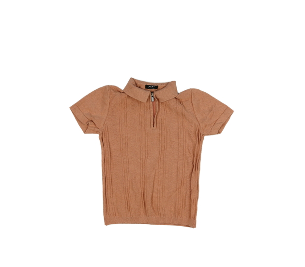 Meruňkové pletené triko s límečkem Next