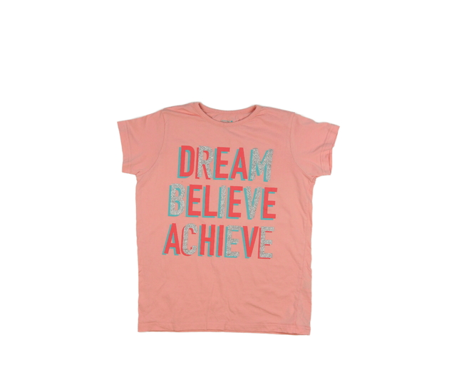 Růžové triko s nápisem