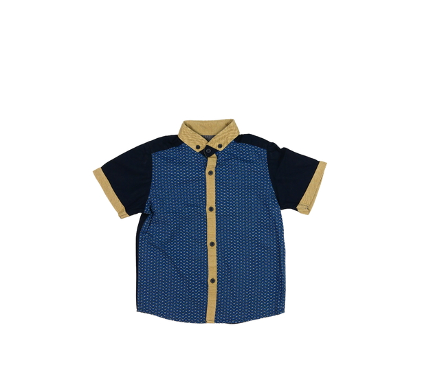 Modrá košile s hnědými detaily Next