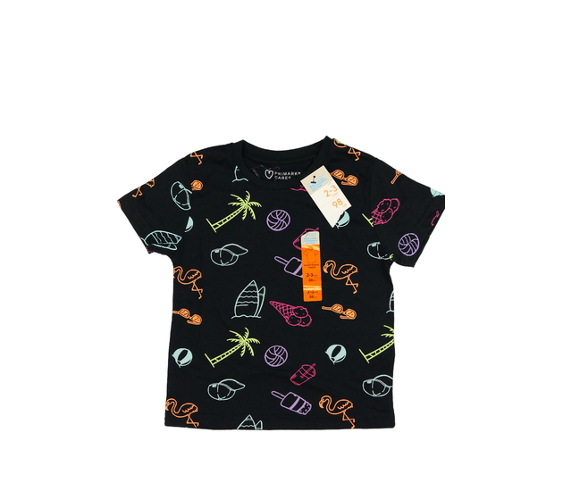 Nové černé triko s obrázky Primark 