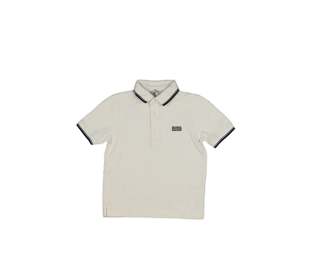 Bílé triko s modrými detaily a límečkem 