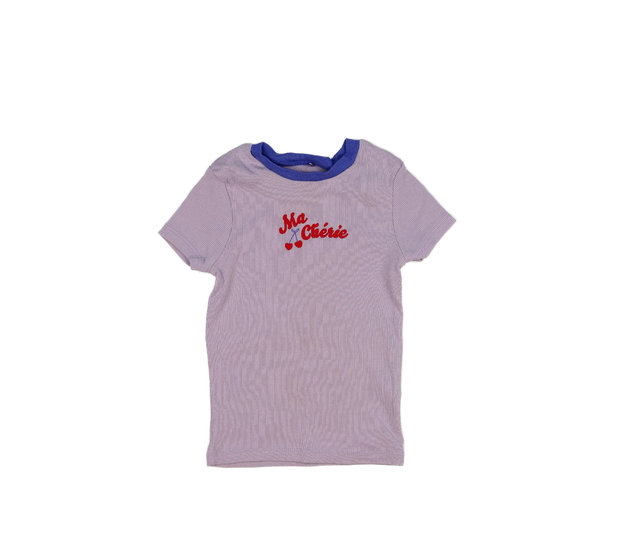 Fialové žebrované triko George