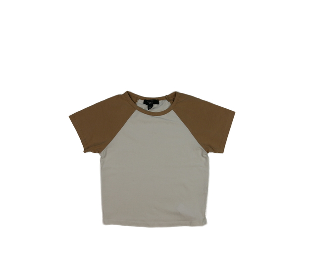 Bílý crop top s hnědými rukávy New Look 