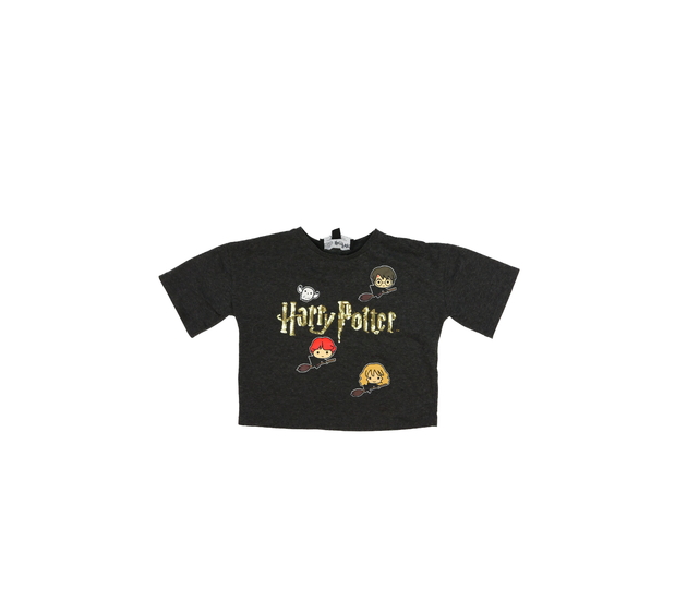 Šedý crop top Harry Potter Primark