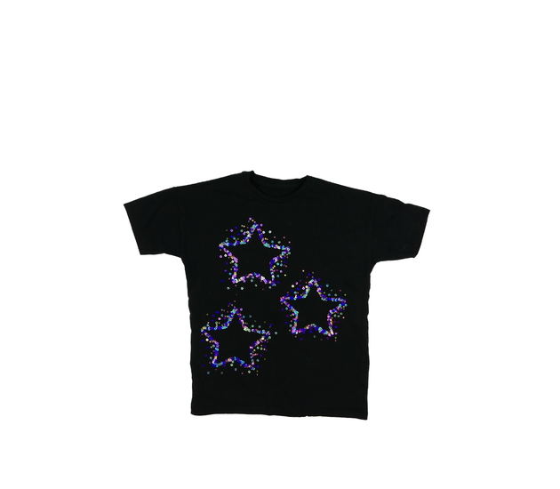 Černé triko s hvězdami z flitrů Nutmeg