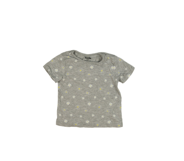 Šedé melírované krátké triko s květinami M&Co