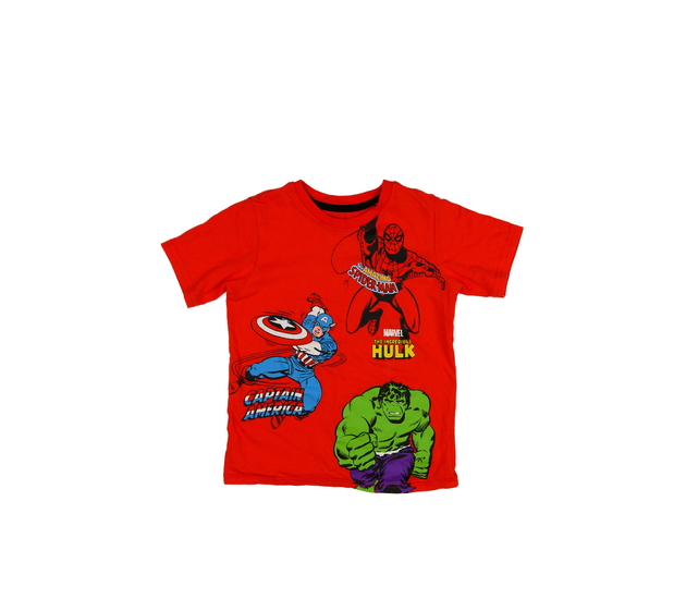 Červené triko s hrdiny Marvel George