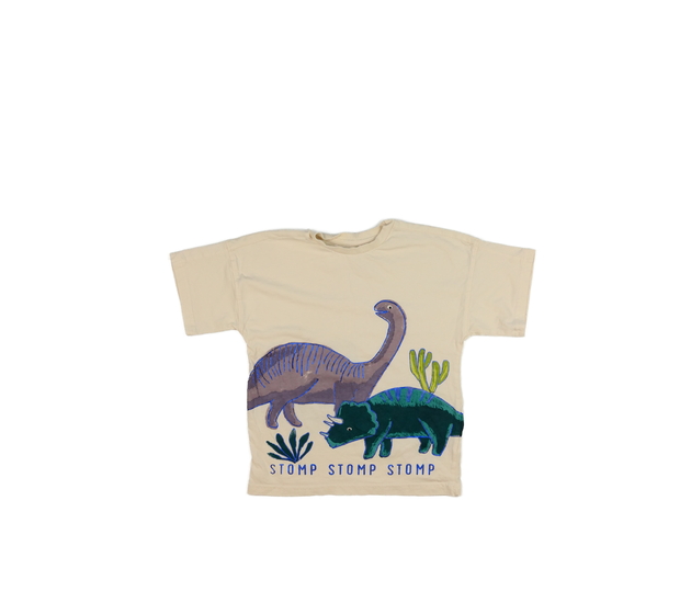 Světle hnědé triko s dinosaury George