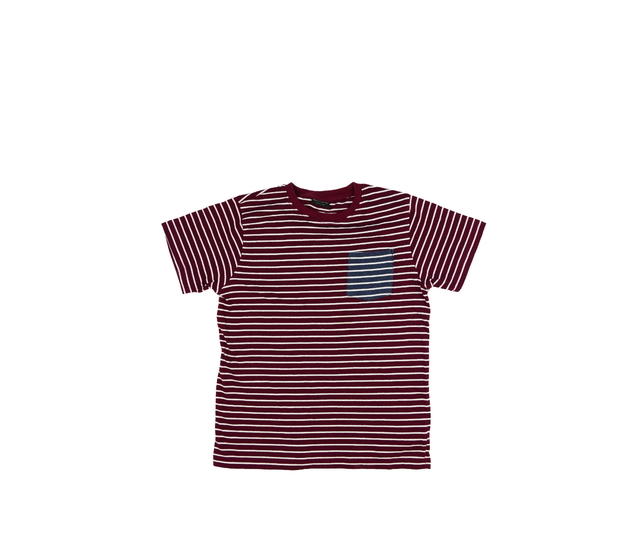 Bordo triko s bílými pruhy a kapsou Next