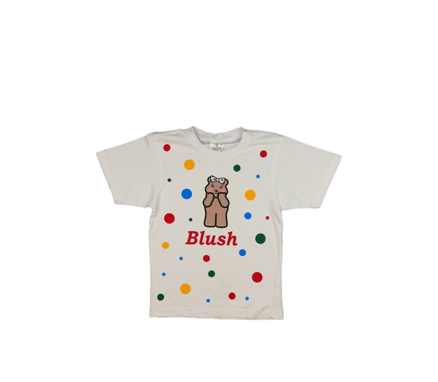 Bílé triko s kolečky a medvídkem 