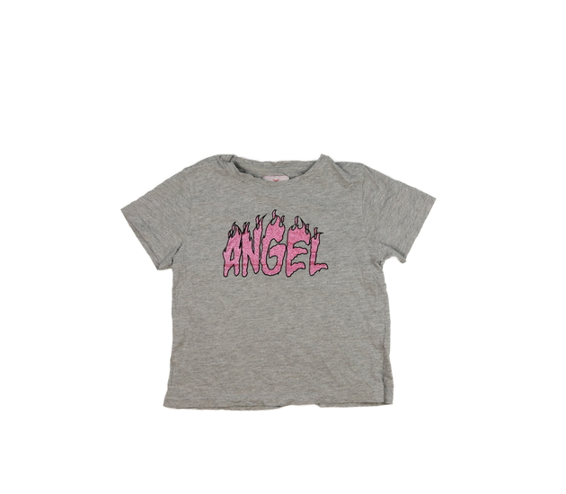 Šedý crop top s nápisem