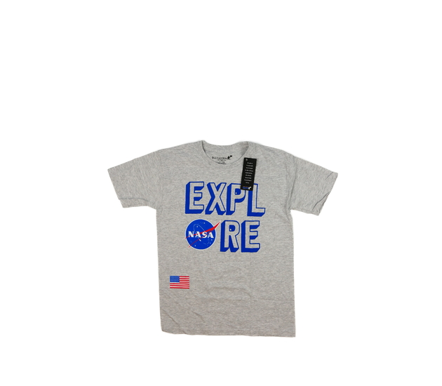 Nové šedé melírované triko s motivem NASA 