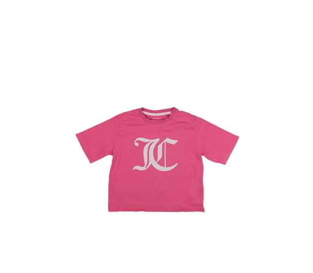 Růžový crop top s nápisem 