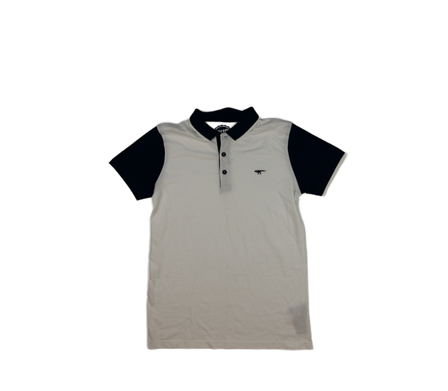 Bílé triko s modrými rukávy a límečkem Bluezoo