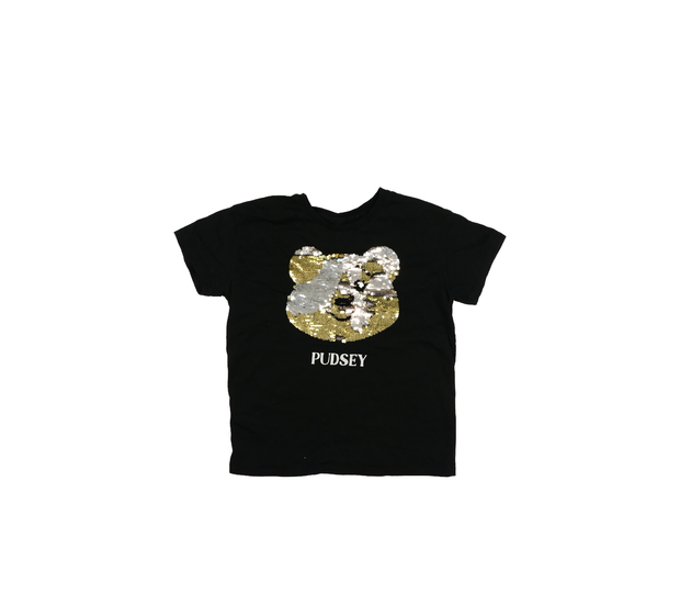 Černé triko s flitrovým medvědem George