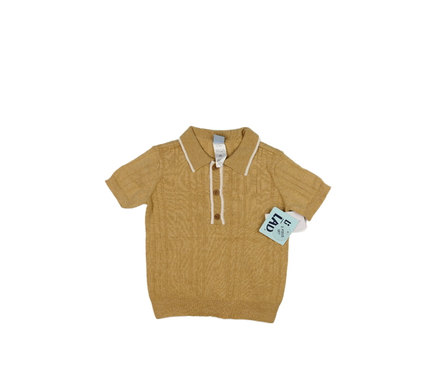 Nové hnědé pletené triko s límečkem 