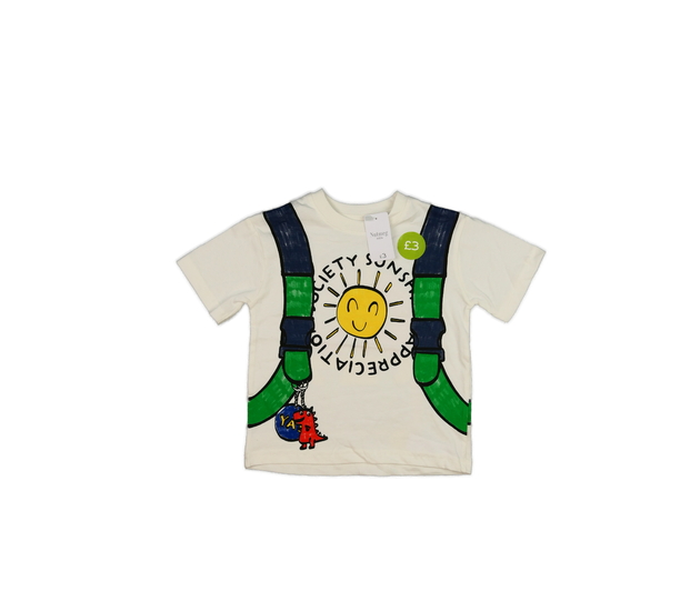 Nové krásné bílé triko s celopotiskem Nutmeg