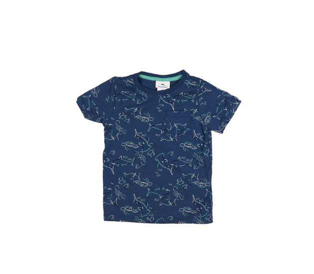 Modré triko s vodními tvory 
