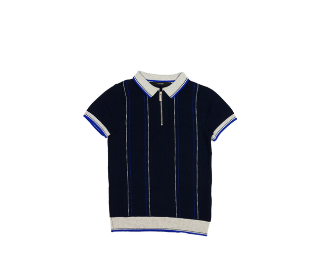 Modro-šedé pletené triko s límečkem George