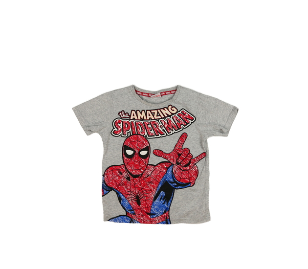 Šedé melírované triko Spider-man Tu 