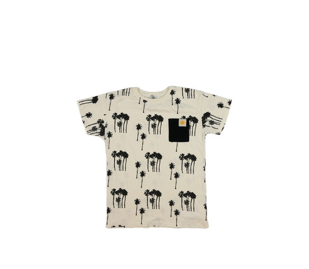Krémové triko s palmami Primark