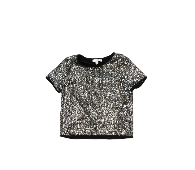 Stříbrně flitrovaný crop top M&Co