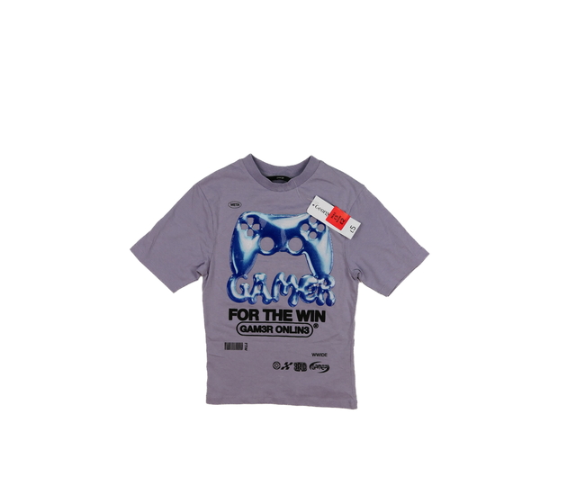 Nové fialové triko s herním motivem George