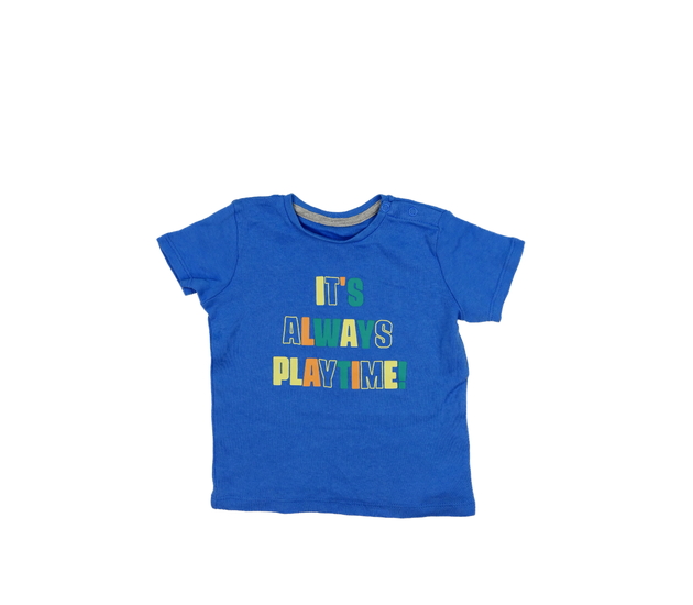 Modré triko s nápisy 