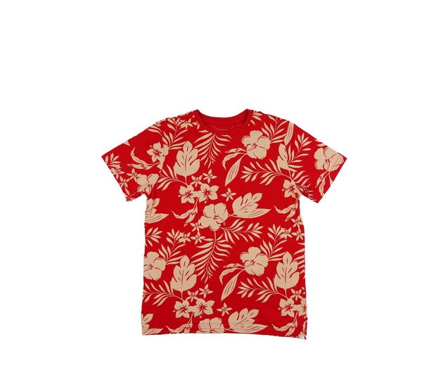 Červené triko s listy Primark 