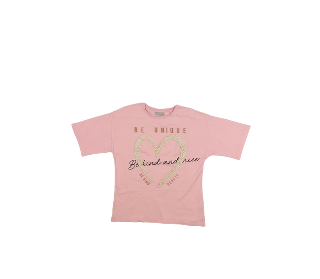 Růžové triko se srdcem 