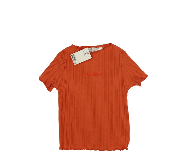 Nové oranžové žebrované triko H&M