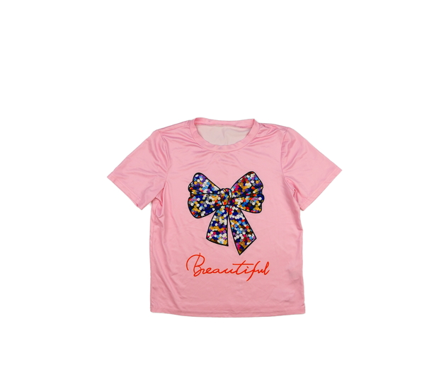 Růžové triko s mašlí 