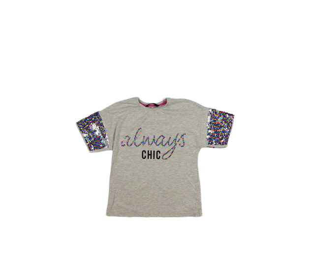 Šedé melírované triko s flitry George