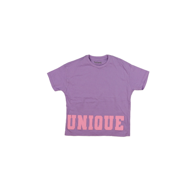 Fialové triko s nápisem Nutmeg 