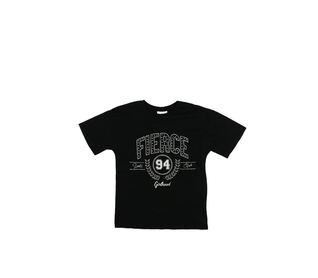 Černé triko s kamínky v nápisu