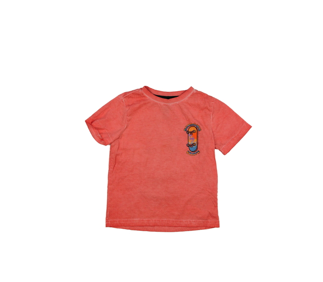 Oranžové triko s potiskem skejtu F&F