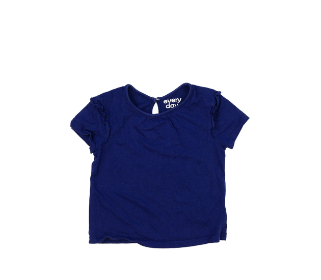 Tmavě modré triko s volánky 