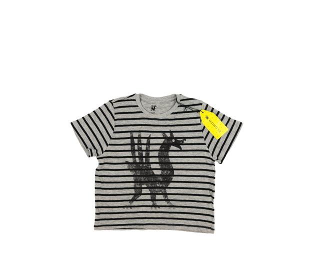 Nové šedé pruhované triko 