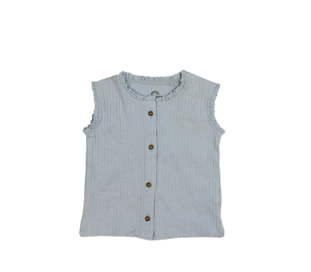 Modré žebrované zdobné tílko Next