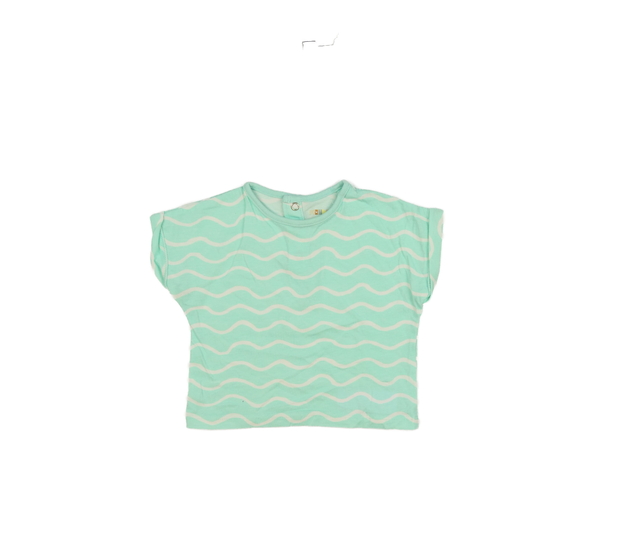 Tyrkysové triko s bílými pruhy 