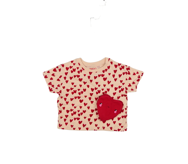 Růžové triko se srdíčky Next