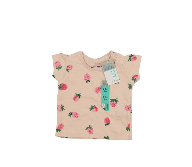 Nové světle růžové triko s jahodami Primark 