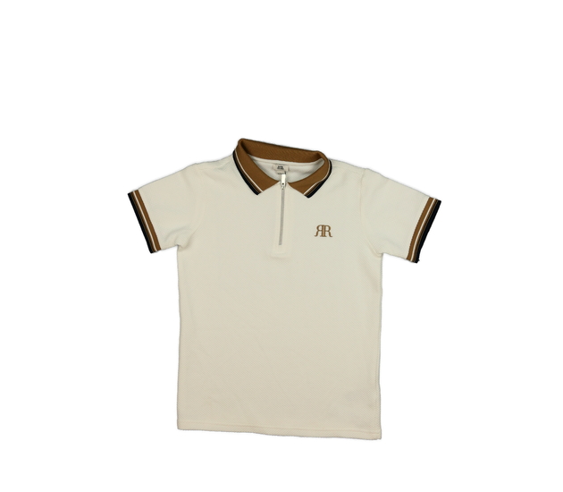 Krémové triko s hnědým límečkem River Island 