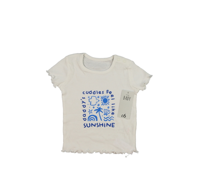 Nové bílé žebrované triko s modrými nápisy George