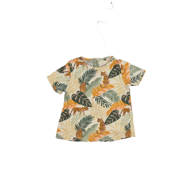 Krémové triko se zvířátky a listy Tu