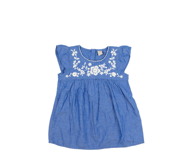 Modrá halenka s květinami Tu