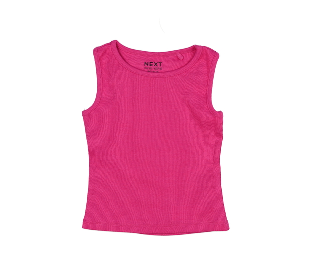 Růžové žebrované crop tílko Next