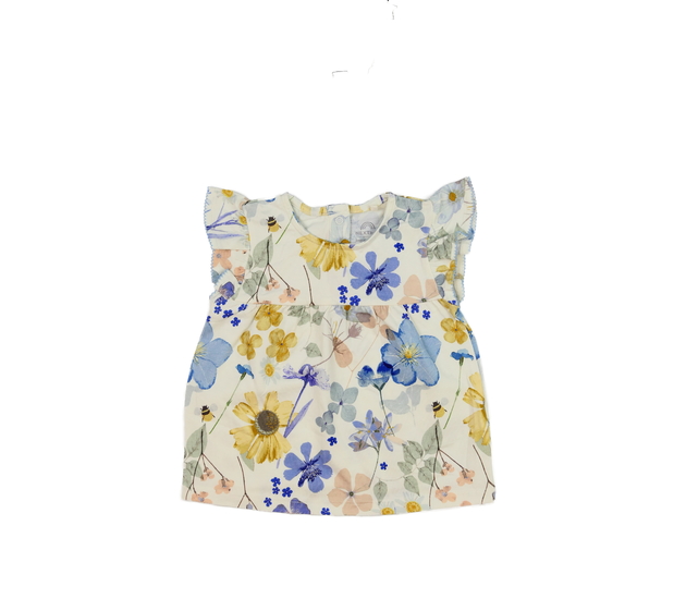 Krémové květinové triko Next