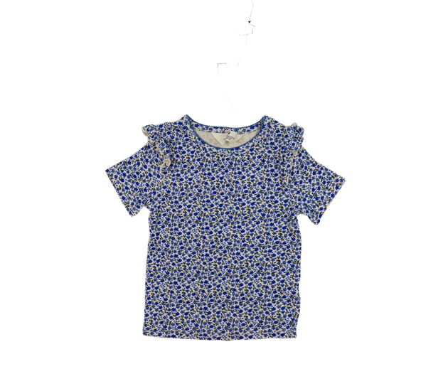 Světlé triko s modrými květinami H&M