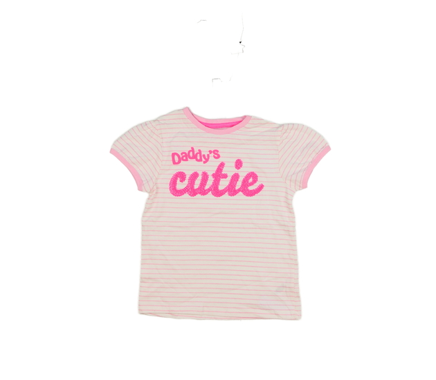 Bílé triko s růžovými pruhy Nutmeg